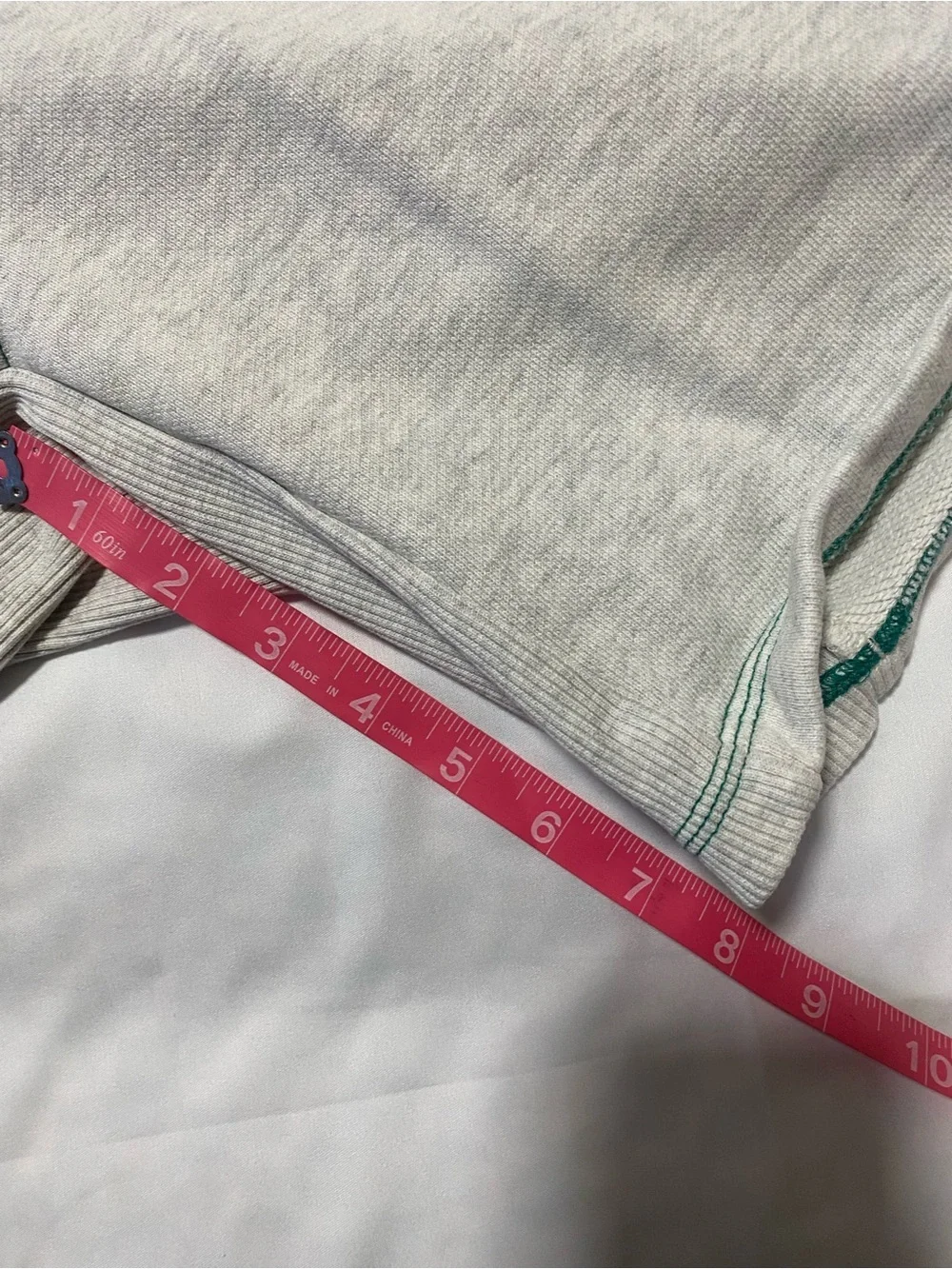 adidas Light Gray Athletic Shorts with Green-Trim Drawcord